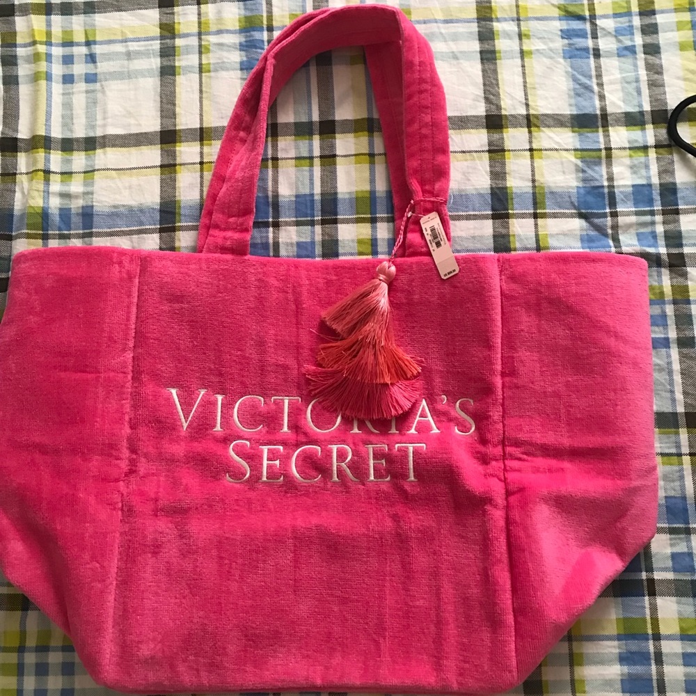 Victoria secret large velvet tote bag